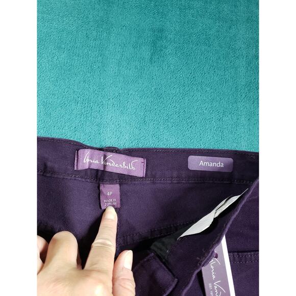Gloria Vanderbilt Jeans Size 4 Petite Womens Purple Amanda Slimming Straight NWT - Picture 5 of 16